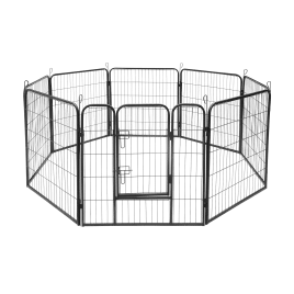 Modułowy kojec dla psa, stalowa zagroda, rozmiar L, 8 paneli 80x80 cm , REBEL ANIMALS