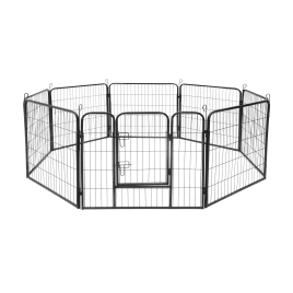 Modułowy kojec dla psa, stalowa zagroda, rozmiar S, 8 paneli 80x60 cm , REBEL ANIMALS