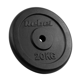 Obciążenie żeliwne 20kg, otwór 31mm, talerz klasyczny, REBEL ACTIVE