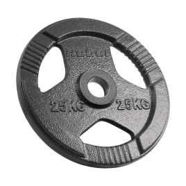 Obciążenie żeliwne olimpijskie 25kg, otwór 51mm, talerz z uchwytami, REBEL ACTIVE