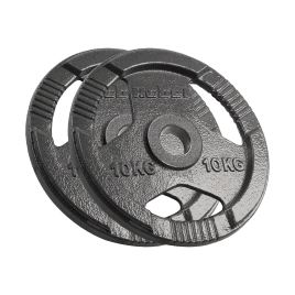 Obciążenie żeliwne olimpijskie zestaw 2x10kg, otwór 51mm, talerz z uchwytami, REBEL ACTIVE