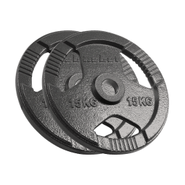 Obciążenie żeliwne olimpijskie zestaw 2x15kg, otwór 51mm, talerz z uchwytami, REBEL ACTIVE