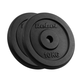 Obciążenie żeliwne zestaw 2x10kg, otwór 31mm, talerz klasyczny, REBEL ACTIVE