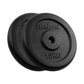 Obciążenie żeliwne zestaw 2x15kg, otwór 31mm, talerz klasyczny, REBEL ACTIVE