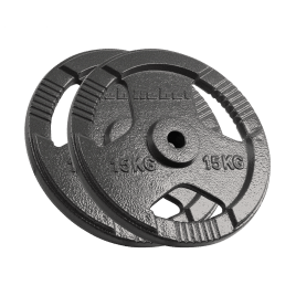 Obciążenie żeliwne zestaw 2x15kg, otwór 31mm, talerz z uchwytami, REBEL ACTIVE