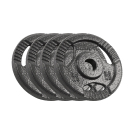 Obciążenie żeliwne zestaw 4x2.5kg, otwór 31mm, talerz z uchwytami, REBEL ACTIVE