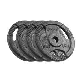 Obciążenie żeliwne zestaw 4x5kg, otwór 31mm, talerz z uchwytami, REBEL ACTIVE