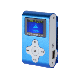 Odtwarzacz MP3 z wyświetlaczem Quer (niebieski)