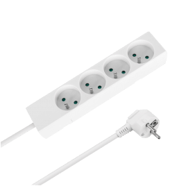 Przedłużacz 4 gniazda 5m typu francuskiego bez przełącznika (3x1,5mm) Rebel biały