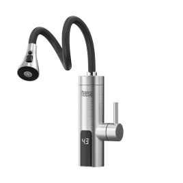 Przepływowy podgrzewacz wody - bateria metalowa kuchenna z elastyczną wylewką