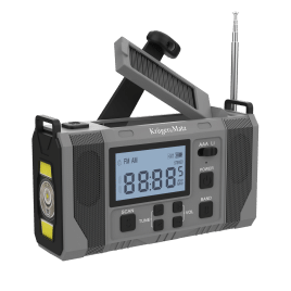 Radio solarne, przenośne radio awaryjne SOS, powerbank 10000mAh, latarka, dynamo, Kruger&Matz
