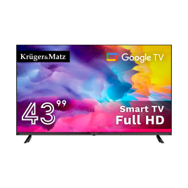Telewizor Kruger&Matz 43" FHD Google TV, DVB-T2/S2/T/C H.265 HEVC