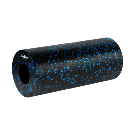 Wałek do masażu, roller piankowy gładki 15x30cm, kolor czarno-niebieski, materiał EPP, REBEL ACTIVE