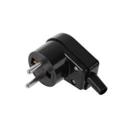 Wtyczka kątowa z uziemieniem czarna WT-20S-2