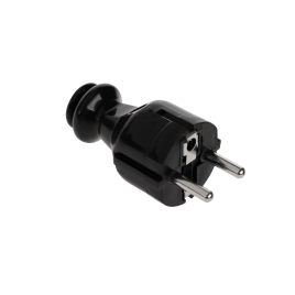 Wtyczka prosta z uziemieniem unischuko czarna WT-30-2