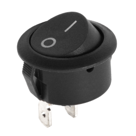 Złącze przełącznik kołyskowy okrągły R5 0-1 czarny 6A/250V LX3049C