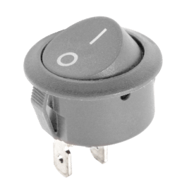 Złącze przełącznik kołyskowy okrągły R5 0-1 szary 6A/250V LX3049S