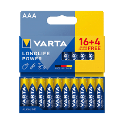 Bateria alkaiczna VARTA LR03 Longlife Power 16+4/blist.