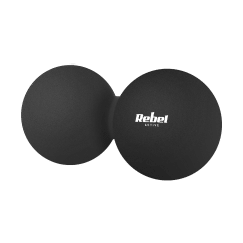 Duoball podwójna piłka do masażu 6.5cm, kolor czarny, materiał silikon, REBEL ACTIVE