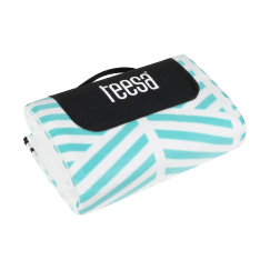 Koc mata piknikowa z izolacją i długim paskiem 200x300 cm TEESA - niebieski kłos