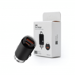 Ładowarka samochodowa 30W CZARNA PD3.0+QC4.0