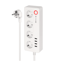Listwa sieciowa Kruger&Matz 4 gniazda typu niemieckiego i 4xUSB 2100 mA Connect P6 Tuya