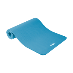Mata gimnastyczna do ćwiczeń joga, pilates, fitness, 183x61cm, grubość 1.5cm, materiał NBR, niebieska, REBEL ACTIVE