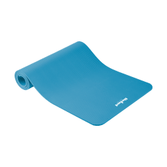 Mata gimnastyczna do ćwiczeń joga, pilates, fitness, 183x61cm, grubość 1cm, materiał NBR, niebieska, REBEL ACTIVE