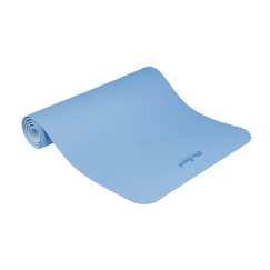 Mata gimnastyczna do ćwiczeń joga, pilates, fitness, 183x61cm, grubość 4mm, materiał TPE, niebieska, REBEL ACTIVE