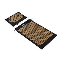 Mata zdrowotna ECO z kolcami do akupresury z poduszką, 72x42cm, złote kolce, Rebel Active