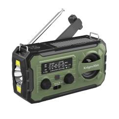 Radio solarne, przenośne radio awaryjne SOS, powerbank 10000mAh, latarka, dynamo, Kruger&Matz