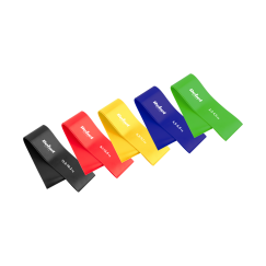 Zestaw gum do ćwiczeń lateksowy - Mini Band L, 2.3-18.2 kg, 5 gum, kolorowy, REBEL ACTIVE