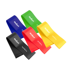 Zestaw gum do ćwiczeń TPE - Mini Band L, 2.3-18.2 kg, 5 gum, kolorowy, REBEL ACTIVE