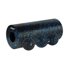 Zestaw wałek do masażu, roller, piłka, duoball , 3 elementy, kolor czarno-niebieski, materiał EPP, REBEL ACTIVE